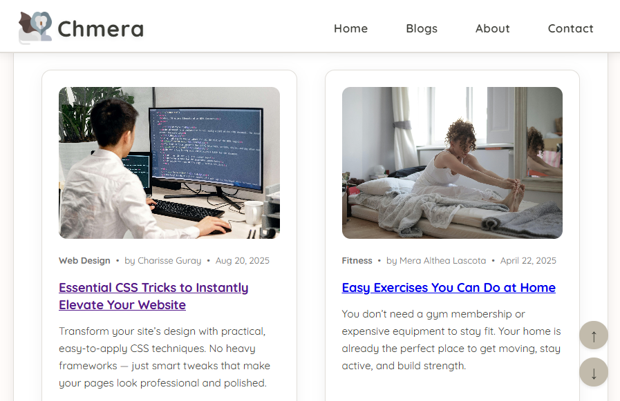 Chmera Blog Website Screenshot